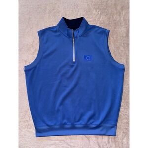 FAIRWAY & GREENE Mens Blue 1/4‎ Zip Vest Front Embroidered Size X-Large